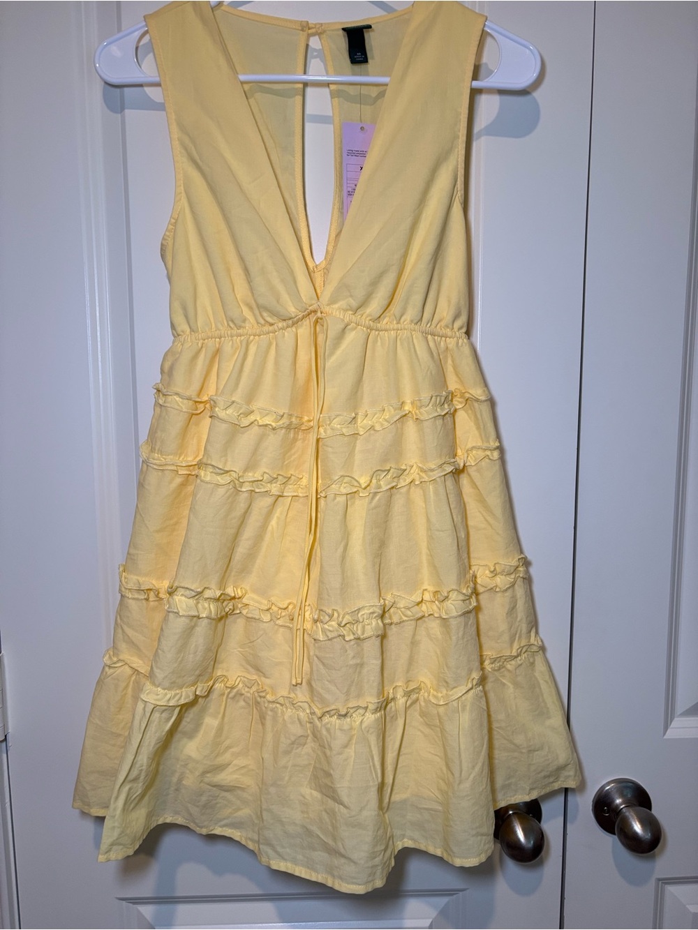 wild fable Pale Yellow Tiered Ruffle Sundress